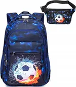 Plecaki szkolne i tornistry - PLECAK SZKOLNY TORNISTER MŁODZIEŻOWY DLA DZIECI DO SZKOŁY PIŁKARZ A4 - miniaturka - grafika 1