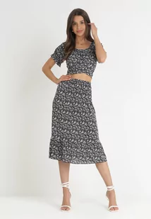 Czarny Komplet 2-częściowy z Topem i Spódnicą Dauton - Komplety damskie - miniaturka - grafika 1