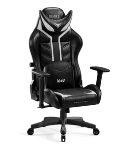 Fotel gamingowy dla dzieci X-Ray Kido by Diablo: czarno-biały (1621), krzesło obrotowe, ergonomiczne - Krzesła obrotowe dla dzieci - miniaturka - grafika 1