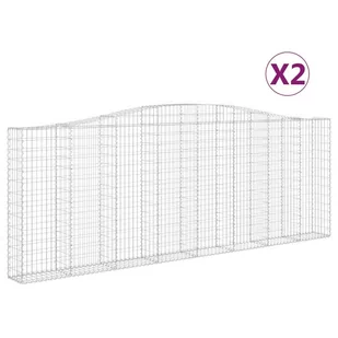 VIDAXL Kosze gabionowe, 2 szt, 400x30x140/160 cm, galwanizowane żelazo - Ogrodzenia - miniaturka - grafika 3