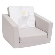 Krzesła obrotowe dla dzieci - Dziecięcy Składany Fotelik New Baby Elephant Szary - miniaturka - grafika 1