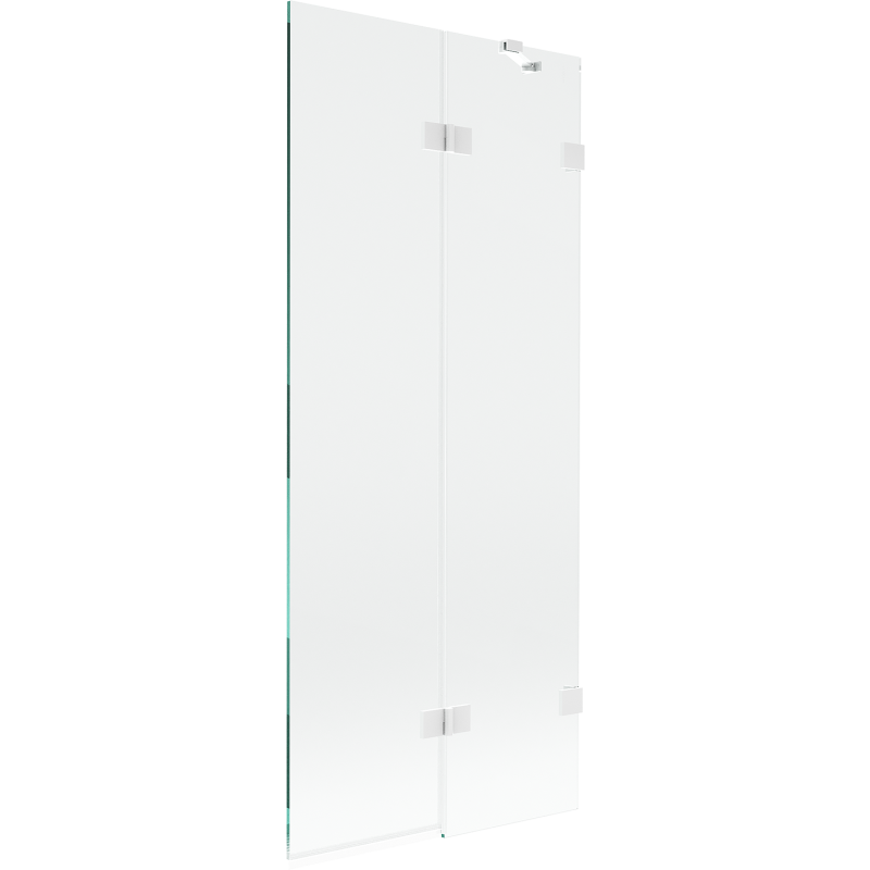 Mexen Lunar parawan nawannowy 2-skrzydłowy prawy 80 x 150 cm, transparent, biały - 897-080-100-20-00-P