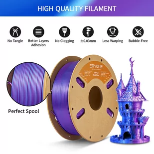 ERYONE Dual Color Silk PLA Filament 1kg - Purple - Filamenty i akcesoria do drukarek 3D - miniaturka - grafika 3