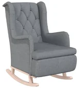 Fotele - Jasnoszary pikowany fotel bujany F7-W30 - miniaturka - grafika 1