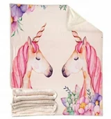 Koce i narzuty dla dzieci - KOC-YK NARZUTA DLA DZIECI UNICORN CIEP��Y BE��OWY - miniaturka - grafika 1