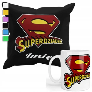 ZESTAW KUBEK + PODUSZKA Z POSZEWKĄ- PREZENT DLA FANA DZIEŃ DZIADKA + IMIĘ - Gadżety dla niej i dla niego - miniaturka - grafika 1