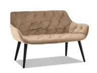 Sofy i kanapy - PIKOWANA SOFA NIEROZKŁADANA DO POCZEKALNI IDIL BEŻOWY WELUR CZARNE NOGI - miniaturka - grafika 1