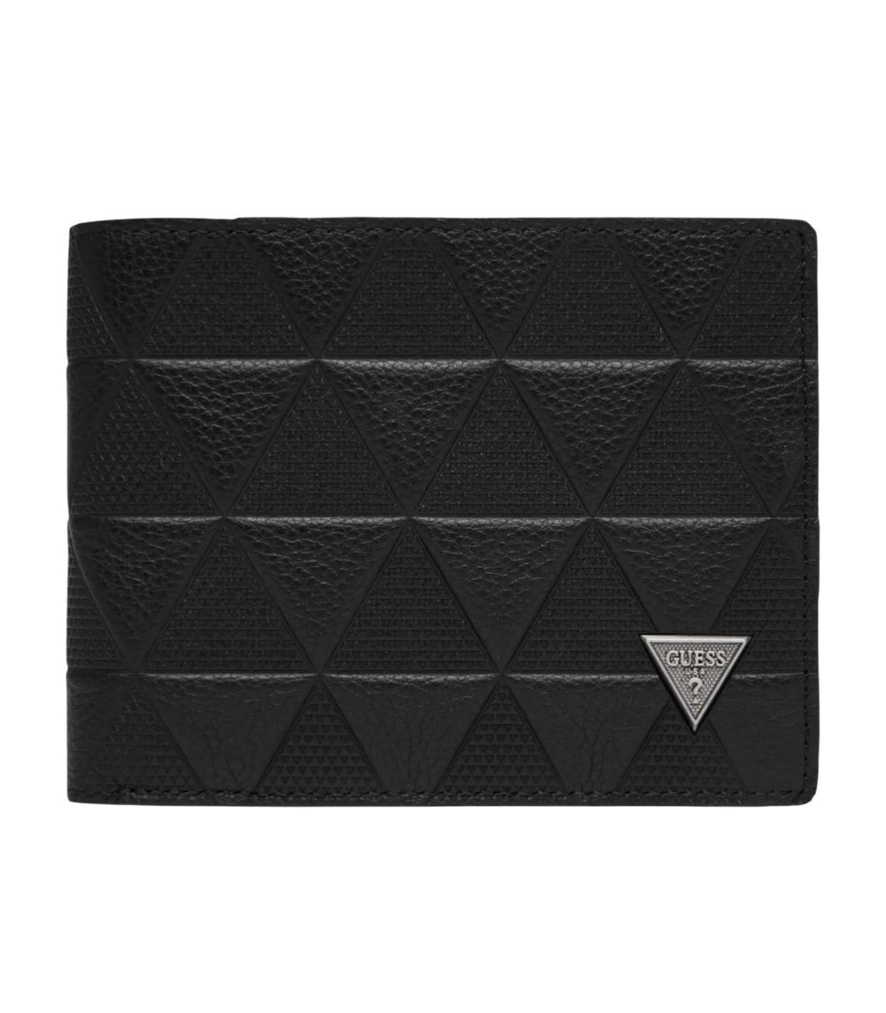 GUESS Czarny mały męski portfel pikowany Torino Bifold M