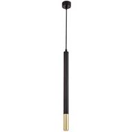 Lampy sufitowe - NOWOCZESNA LAMPA WISZĄCA CZARNO-ZŁOTA TUBA SLIM W1 - miniaturka - grafika 1