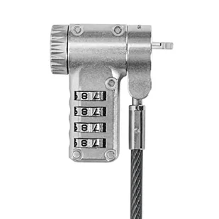 Targus DEFCON Ultimate Universal Serialized Combination Cable Lock, zamek szyfrowy z regulowaną głowicą zamka, zamek kablowy do laptopów/notebooków, Kensington T-Lock, Nano, Noble Wedgelock - Akcesoria car audio - miniaturka - grafika 1