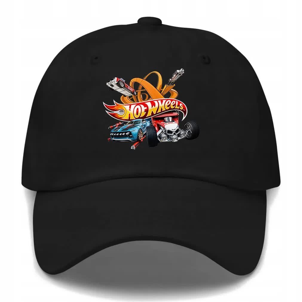 Czapka Dziecięca SPORT CARS HOTWHEELS Dla Fana Na Prezent Wzory Czarna