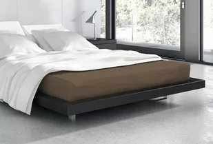 Brązowe prześcieradło Frotte z gumką 180x200 na wysoki materac - Prześcieradła - miniaturka - grafika 1
