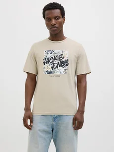 Jack & Jones Koszulka "Hawaii" w kolorze kremowym - Koszulki męskie - miniaturka - grafika 1