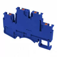Kostki, złączki, wtyczki - Złączka szynowa zaciskowa niebieska 2,5mm2 2-piętrowa 4-przewodowa 5781 - miniaturka - grafika 1