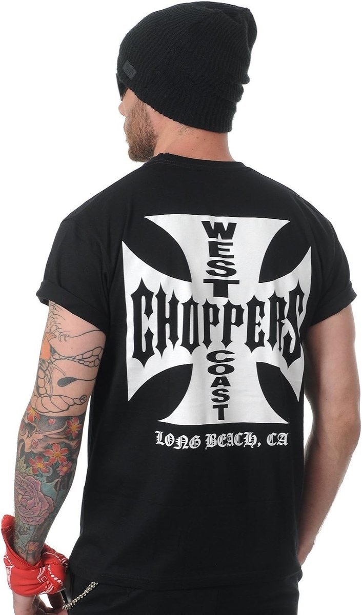 Koszulka West Coast Choppers Iron Cross Czarna Bawełna Biker, WC-001 XL
