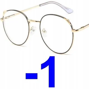 Okulary metal korekcyjne minusy kocie uszy -1 - Okulary korekcyjne, oprawki, szkła - miniaturka - grafika 1