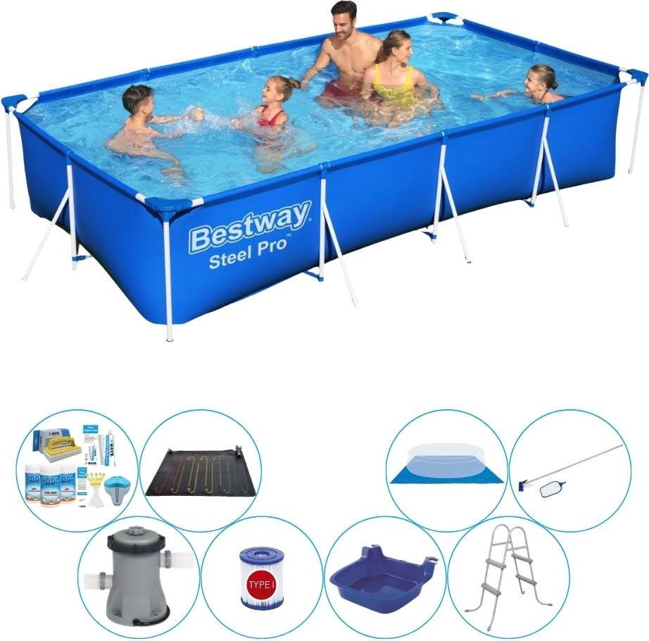 Basen z akcesoriami - Bestway Steel Pro 400x211x81 cm Prostokątny