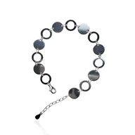 Bransoletki - ankabizuteria.pl Bransoletka srebrna rodowana ORYGINALNA z kółeczkami - miniaturka - grafika 1