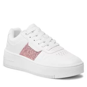 Sneakersy damskie - Sneakersy Champion - Rebound Platform Sparkle S11519-CHA-WW006 Wht/Rose Gold - grafika 1