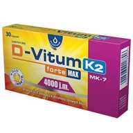 Witaminy i minerały - D-Vitum Forte Max 4000 j.m. +K2 MK-7 witaminy D i K dla dorosłych x30 kapsułek - miniaturka - grafika 1