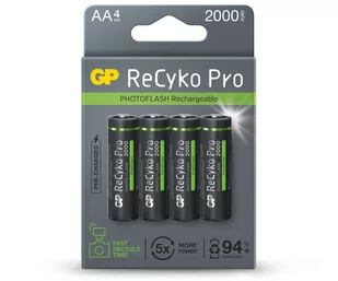 GP Batteries 4 x akumulatorki AA R6 ReCyko Pro PhotoFlash Ni-MH 2000mAh 210AAHCF-5APCEB4 - Ładowarki i akumulatory - miniaturka - grafika 1