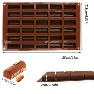TEMU Formy Silikonowe do z Nieprzywierającą Powłoką na 30 Części - Do Ciastek Czekoladowych, Ganachów, Chleba, Brownies, Kukurydzianego Chleba, - Inne - miniaturka - grafika 1