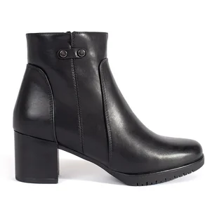 Czarne botki na obcasie Sergio Leone - Botki damskie - miniaturka - grafika 1