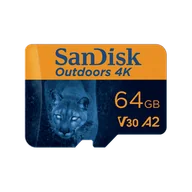 Karty pamięci - SanDisk Outdoors 4K MicroSDXC UHS-I Card with SD Adapter - 64GB - SDSQXAH-064G-GN6VA - miniaturka - grafika 1
