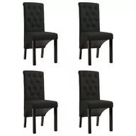 Krzesła - vidaXL Krzesła do jadalni, 4 szt., czarne, tapicerowane tkaniną - miniaturka - grafika 1
