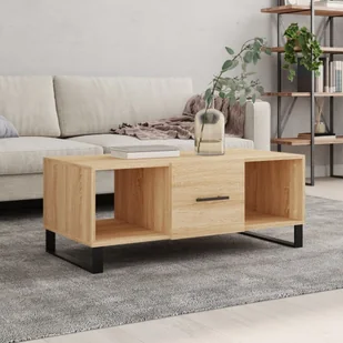 Stolik kawowy dąb Sonoma 102x50x40 cm materiał drewnopochodny - Ławy i stoliki kawowe - miniaturka - grafika 1