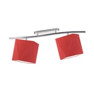 Lampy sufitowe - Srebrny plafon z czerwonymi abażurami CORONA - miniaturka - grafika 1