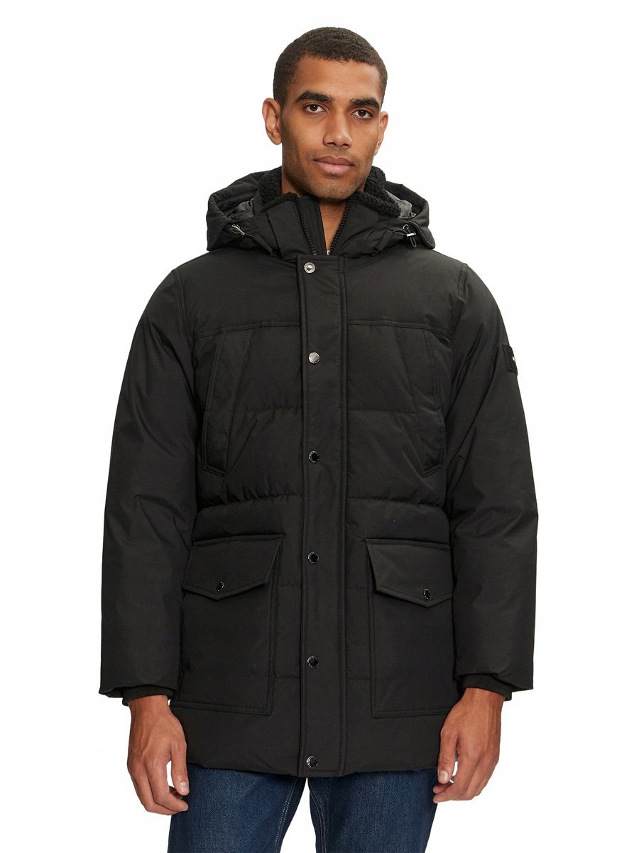 TOMMY HILFIGER MĘSKA KURTKA CZARNA PUCHOWA PARKA L 16BA