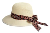 Czapki damskie - Kapelusz Damski S��omkowy Pla��owy Regulowany Retro Vintage Na Lato Z Kokard�� - miniaturka - grafika 1