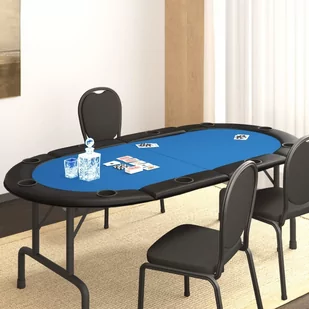Składany blat do pokera dla 10 osób, niebieski, 208x106x3 cm Lumarko! - Inne gry towarzyskie - miniaturka - grafika 1
