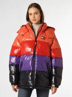 Tommy Jeans - Damska kurtka puchowa, niebieski|lila|pomarańczowy|czerwony|wielokolorowy - Kurtki damskie - miniaturka - grafika 1