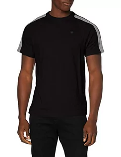 Koszulki męskie - G-STAR RAW Męski T-Shirt Sport Tape Logo, Dk Black C336-6484, XS - grafika 1