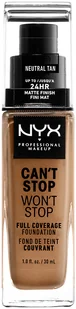NYX Professional Makeup Professional Makeup - CAN'T STOP WON'T STOP - FULL COVERAGE FOUNDATION - Podkład do twarzy - NEUTRAL TAN - Podkłady do twarzy - miniaturka - grafika 2