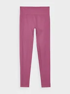 Legginsy - Damskie legginsy treningowe 4F 4FWAW24TFTIF278 - różowe - miniaturka - grafika 1