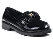 Półbuty damskie - Półbuty damskie S.Barski HY51-319 czarne wsuwane lakierowane eleganckie-36 - miniaturka - grafika 1