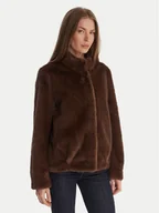 Płaszcze damskie - Guess Futro W5BL64 W3920 Brązowy Regular Fit - miniaturka - grafika 1