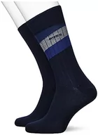 Skarpetki męskie - BOSS Męskie 2P RS Rib Diag CC Regular Socks, Dark Blue, 40-46, ciemnoniebieski, 46 EU - miniaturka - grafika 1