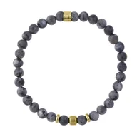 Bransolety męskie - Bransoletka męska z szarymi kulkami. - miniaturka - grafika 1