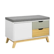 Szafki na buty - SoBuy Szafka na buty z szarym siedziskiem, FSR92-W - miniaturka - grafika 1