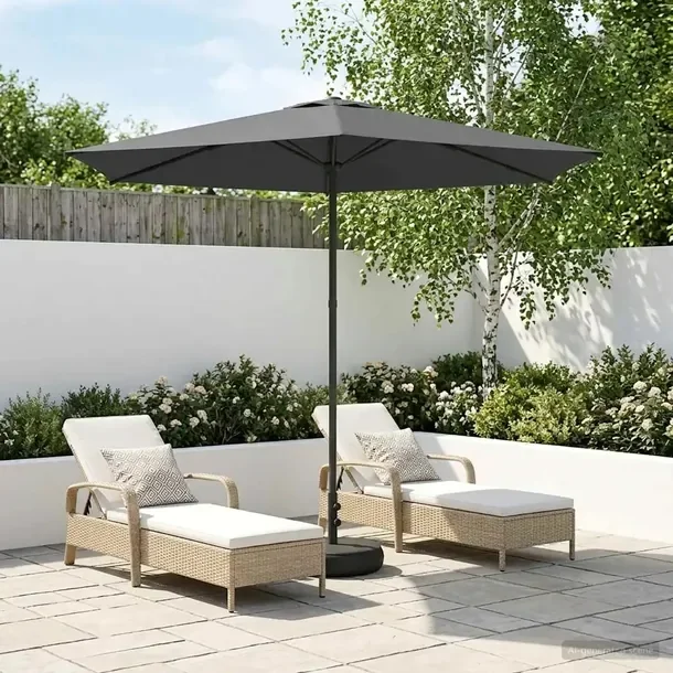 vidaXL Parasol ogrodowy z podstawą 270 x 270 cm Poliester Prostokątny