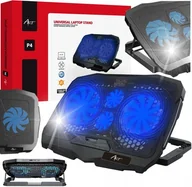 Podkładki chłodzące pod laptopa - Podstawka pod laptopa ART P4 Regulacja / 2xUSB / 4 Wentylatory / LED gaming - miniaturka - grafika 1