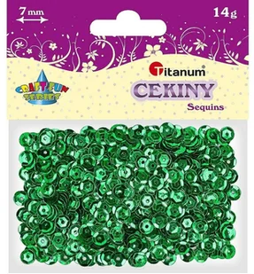 TITANUM Cekiny TITANUM 7mm zielony metal. 260078 - Pasmanteria - miniaturka - grafika 3