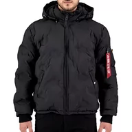 Kurtki męskie - ALPHA INDUSTRIES Męska kurtka zimowa z kapturem, czarny, XXL - miniaturka - grafika 1