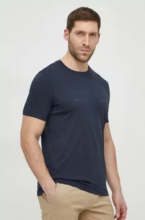 Koszulki męskie - Joop! t-shirt bawełniany męski kolor granatowy z nadrukiem - grafika 1