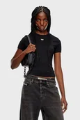 Koszulki i topy damskie - t-shirt kobieta diesel a14962 0grai t-uncutie-long-d 9xx black - miniaturka - grafika 1