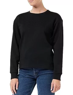 Armani Exchange Bluza damska French Terry Embossed Logo Sweter, czarny, M - Swetry damskie - miniaturka - grafika 1